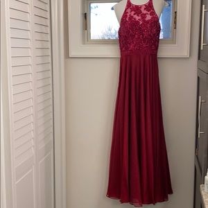 Gorgeous sherri hill chiffon and beaded gown